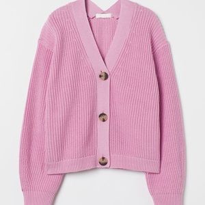 H&M Pink Rib Knit Cardigan